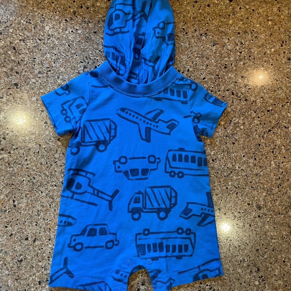 Carter's Blue Baby Romper with Fun Print